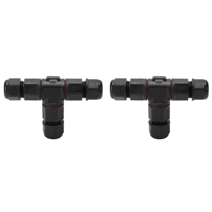 2 Stuks T-stuk Draadconnectoren IP68 Waterdicht 2-pins 3-pins T-vormige Elektrische Klemmenadapter voor