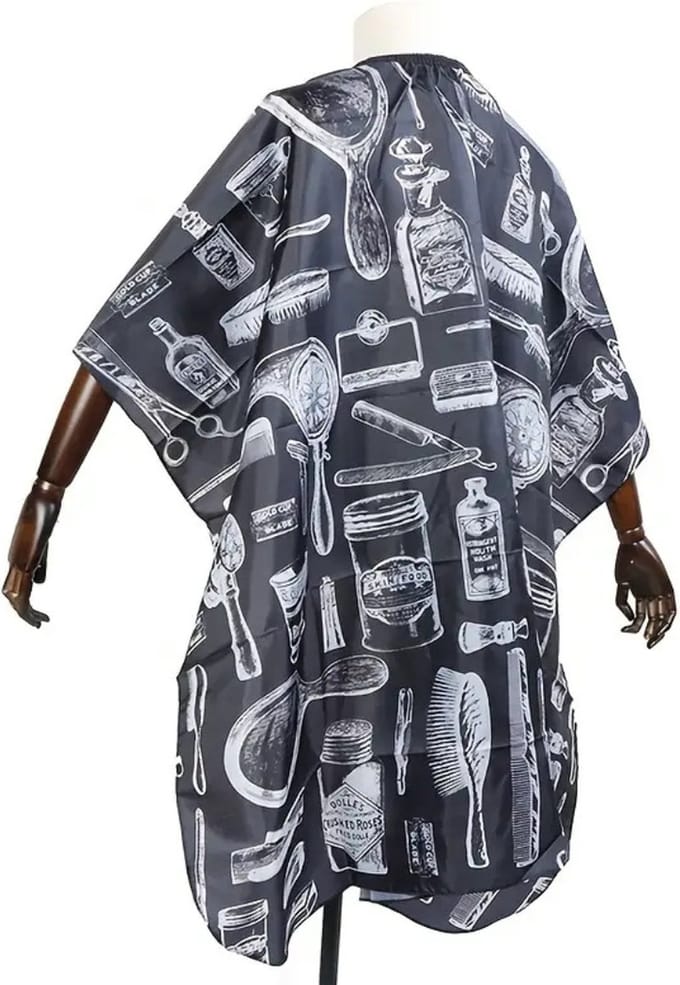 Nivard Baardschort - Beard Bib - Scheerschort - Baard Cape - Kappersmantel - Kapmantel - Zwart