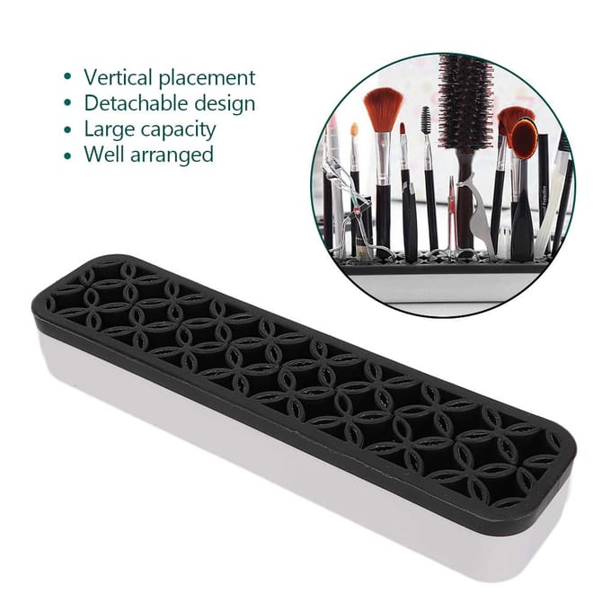 Draagbare Make-up Kwast Nagellak Pen Tool Opbergdoos Stand Make-up Container Houder Zwart blauw