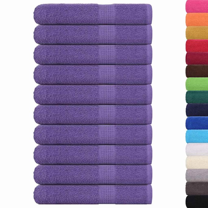 vidaXL - Handdoeken - FROGN - 10 - st - 100x200 - cm - 360 - g/m² - paars