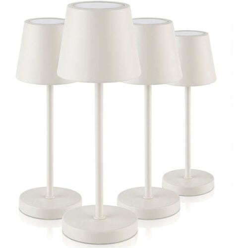 GGM Gastro (4 Stück) Tischleuchte - MERLE MICRO - dimmbar in 3 Stufen - Ø 80mm - Whisper White