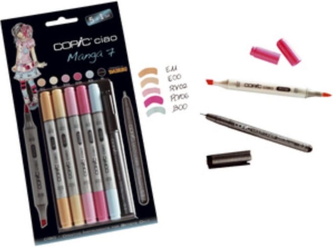 COPIC Marker ciao, 5+1 Set ´Manga 7´