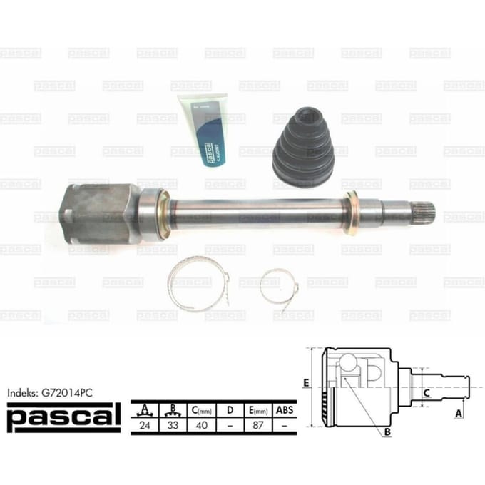 Homokineet reparatie set, aandrijfas PASCAL G72014PC