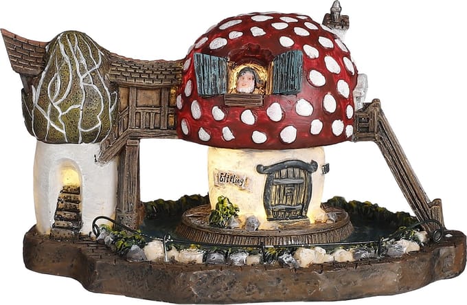 LuVille Efteling Miniatuur Kabouterhuis - L13,5 x B9 x H7 cm