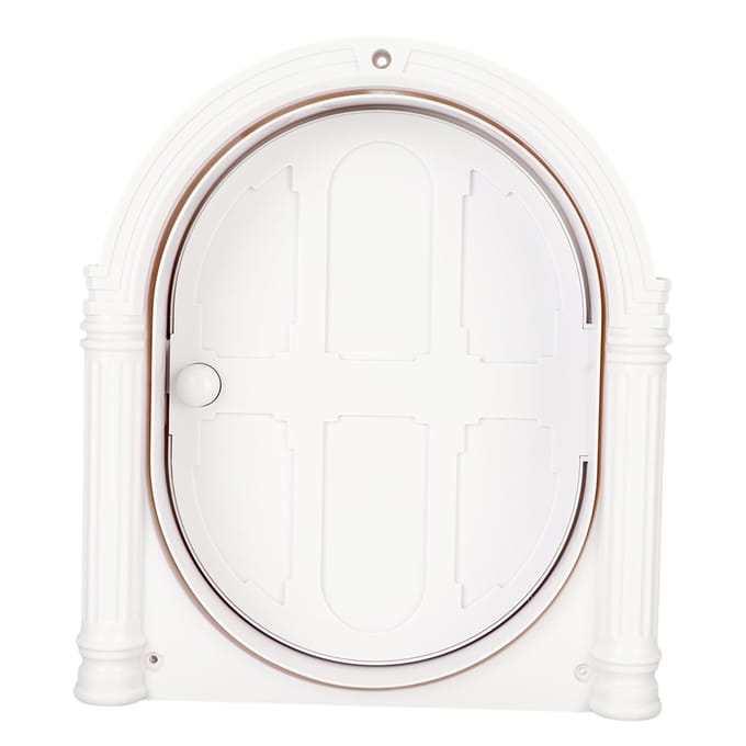 Gebogen Kattenluik ABS Eenvoudige DIY Installatie Veilig Duurzaam Flaploos Huisdier Binnendeur voor Katten Puppy white