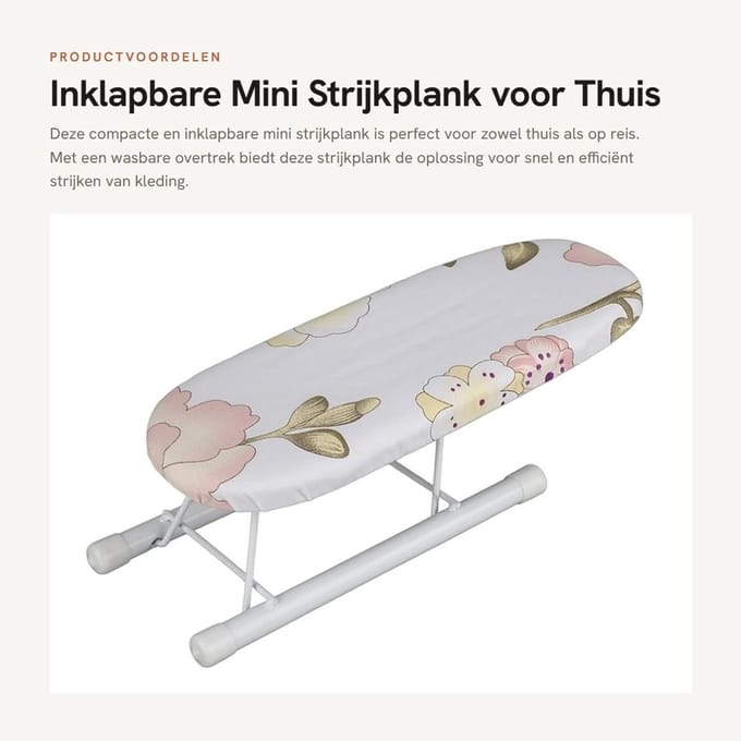 Dailygoods - Inklapbare Mini Strijkplank voor Thuis en Reisgebruik