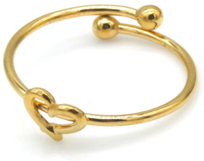 RVS ring hart - verstelbaar - goudkleurig – valentijn – cadeau