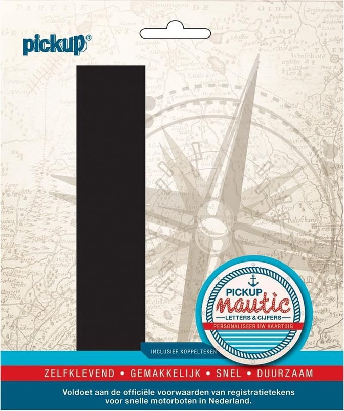 Pickup Nautic plakletter 150mm zwart L - zwart L