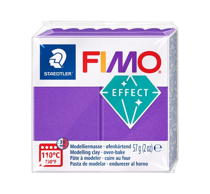 FIMO effect ovenhardende boetseerklei standaard blokje 57 g - metallic lila