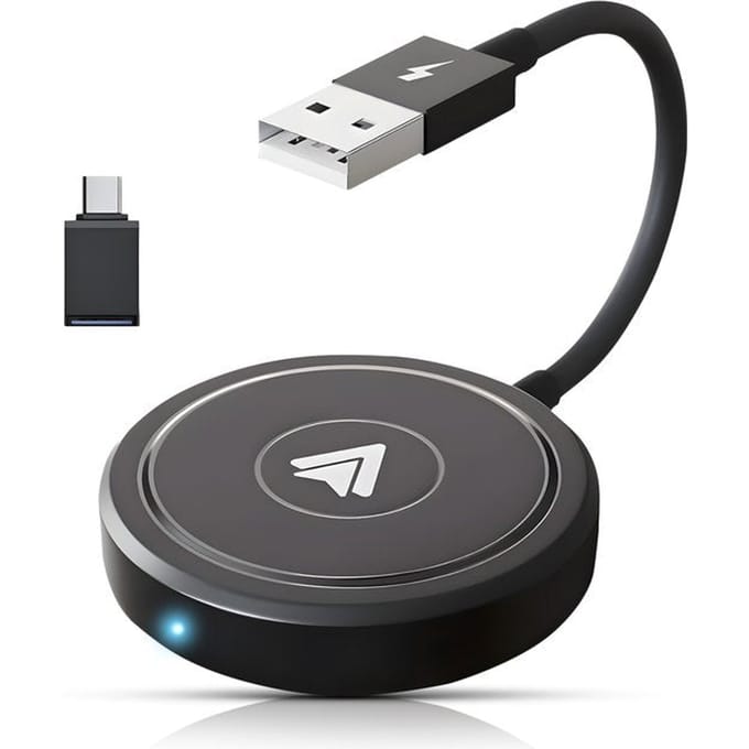 CarMe Luxe Android Auto Dongle - Draadloos Android Auto - USB-A & USB-C - Zwart
