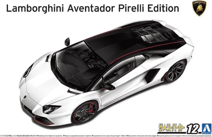 Aoshima Modelbouwpakket Auto - 06121 Lamborghini Aventador Pirelli Edition 2014 Car Plastic - 1:24 - Modelbouw