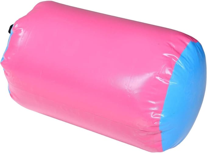 Opblaasbare Gymroller - Tuimelrol Lucht - Gymnastiek Training - Duurzame PVC Constructie - 70 cm Hoog - Blauw