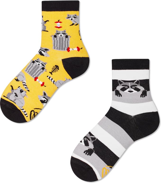 Many Mornings kids sokken raccoon bandit multi