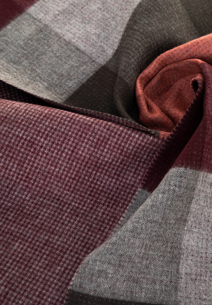 Wittchen Heren Geruite Sjaal Bordeaux en Grijs Bordeaux en Grijs Acryl