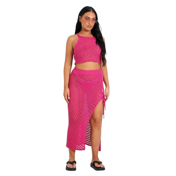 Missy Empire Gehaakte set voor dames (Roze)