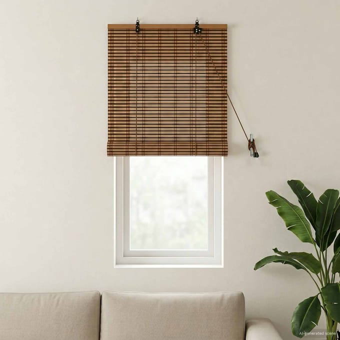 vidaXL - Rolgordijn - Bruin - 40 - x - 160 - cm - Bamboe