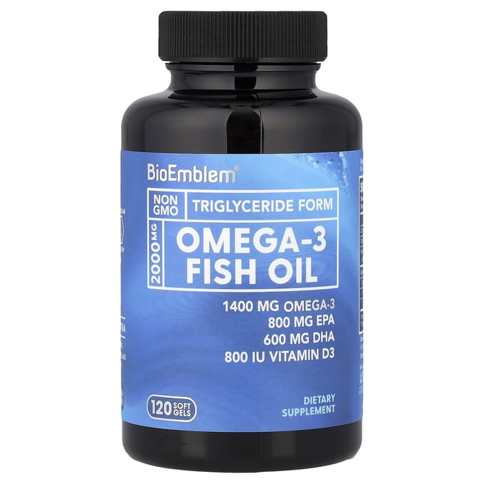 BioEmblem, Omega-3 Visolie, 120 Softgels
