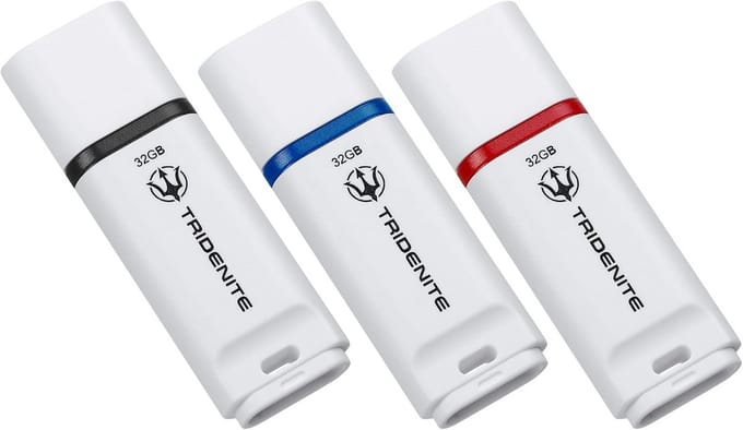 3-Pack USB Sticks 32GB USB 2.0 - Flitsdrives Wit met Kleurcodering