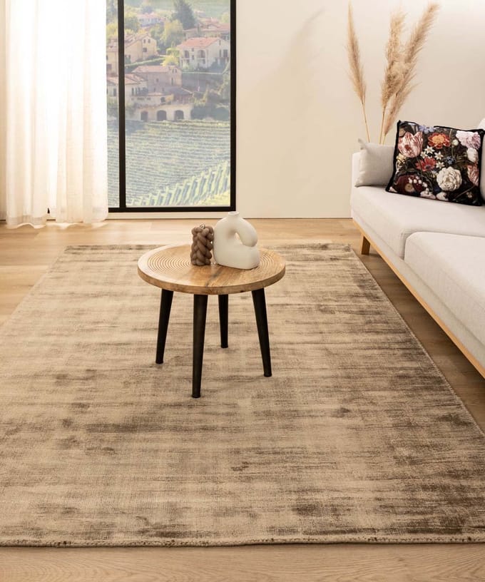 Viscose vloerkleed - Glamour bruin 80x150