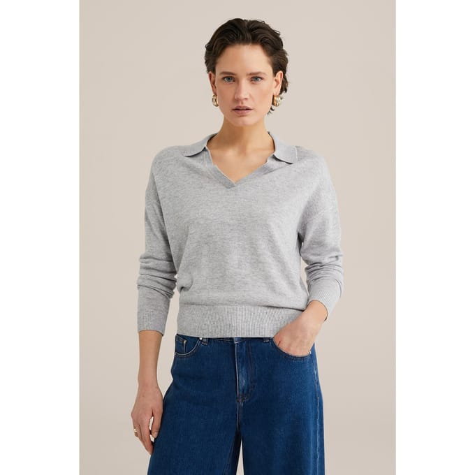 We Fashion Knitted Pullover Light Grey Maat: L | Sweaters Outlet | Dames | Grijs