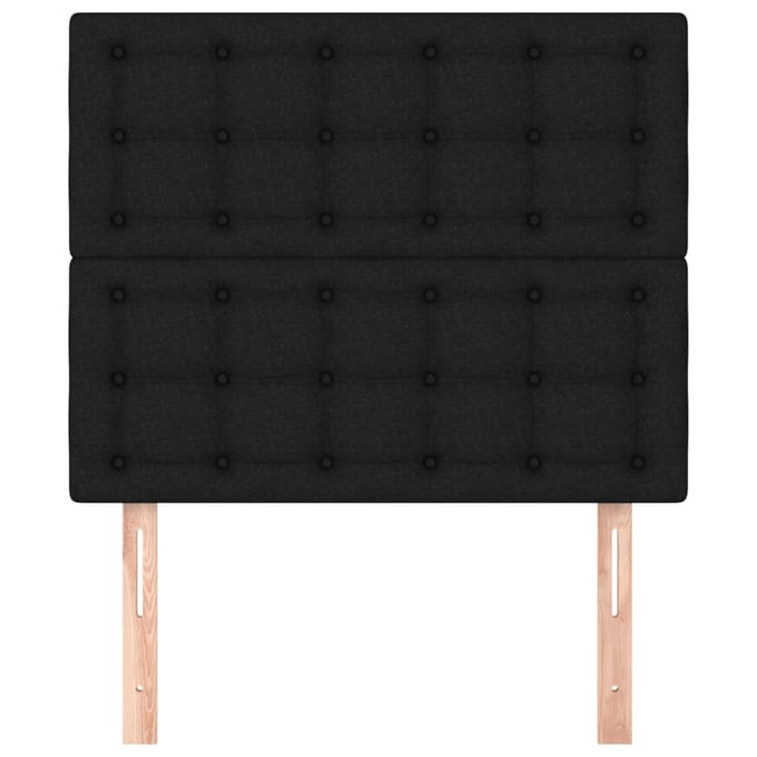 vidaXL - Hoofdbord - zwart - 100x5x118/128 - cm - stof