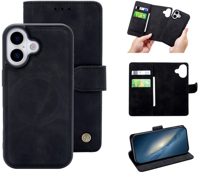 Cityhoesje â“ Bookcase 2-1 MagSafe â“ iPhone 17 Zwart