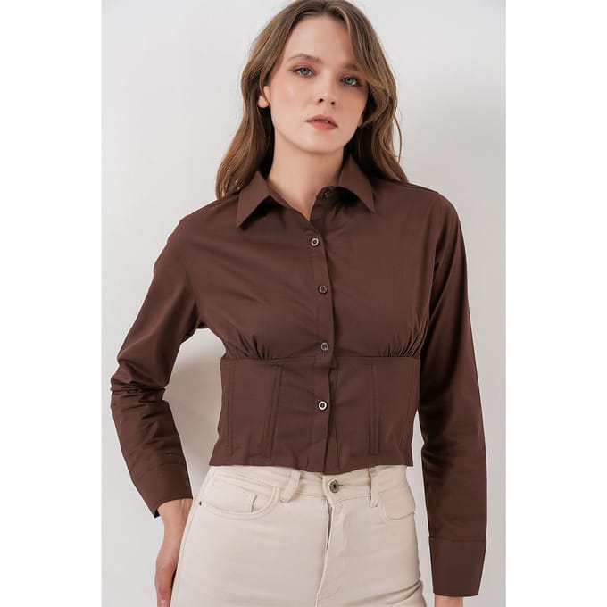 Slim Fit Poplin Overhemd met Korte Mouwen