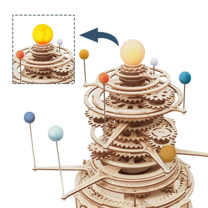 Robotime Mechanical Orrery ST001 - Houten modelbouwpakket