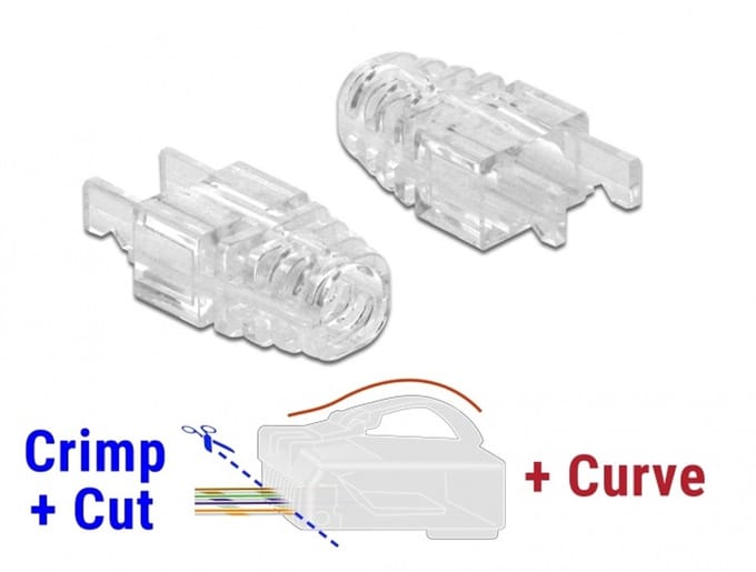 Delock Strain Relief Boot for RJ45 Crimp+Cut+Curve plug 20 pieces