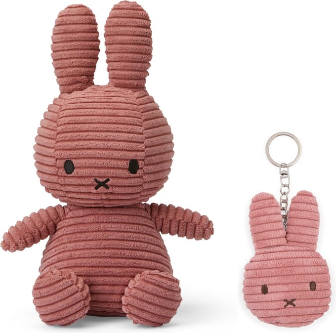 Nijntje Corduroy Dusty Rose Bundel - knuffel en sleutelhanger