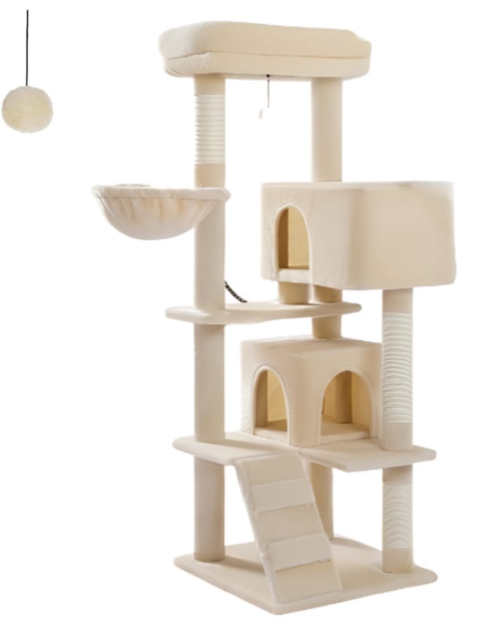Krabpaal voor Grote Katten - Krabton - Kattenhuis - Beige