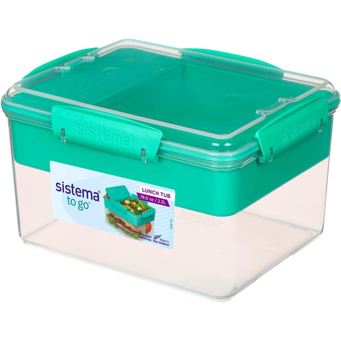 Sistema to go - Lunchbox met 4 compartimenten Lunch Tub 2.3L - Transparant Paars