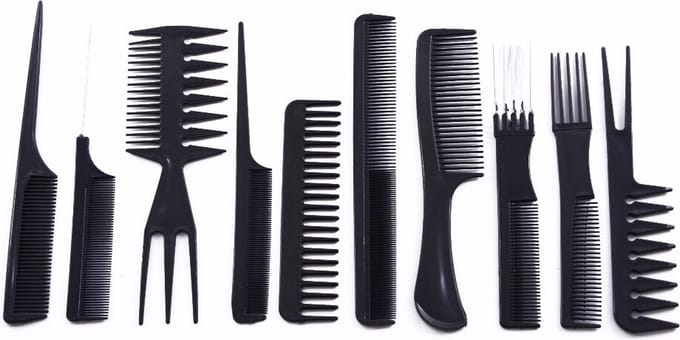 Kammenset - 10-delig kammen set - Kapperstool - Kappersset - Haarstyling - Puntkam - Kam