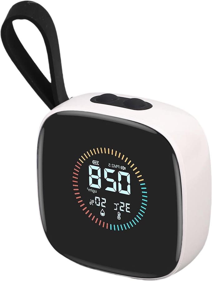 Luchtkwaliteitstester - Luchtmeter - Omgevingsbewaking - Real-time meting - PM2.5 temperatuur - Wit