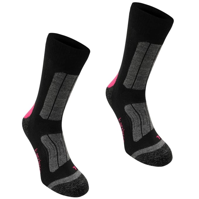 Karrimor Dames Wandelsokken (Set van 2) (Zwart/Fucshia Passie)