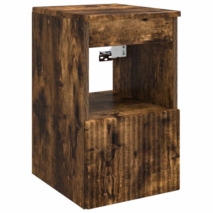 vidaXL - Badkamerkast - Gerookt - eiken - 30 - x - 41 - x - 50 - cm - Bewerkt - hout
