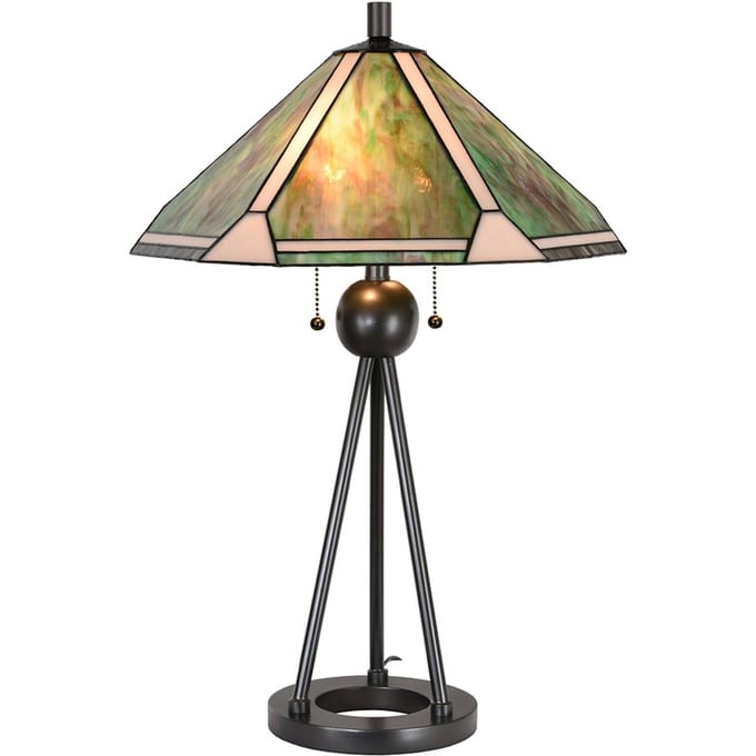 Lumilamp Tiffany Tafellamp Ø 50x73 cm Groen Bruin Metaal