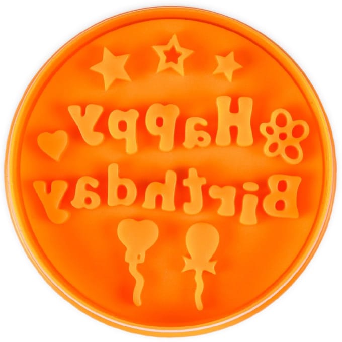 Städter Happy Birthday ø 6,5 cm oranje