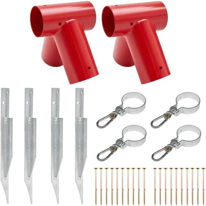Schommel Bouwpakket - Speeltuin Schommel - Buiten Spelen - Gepoedercoat Metaal - Max 150 kg - Rood