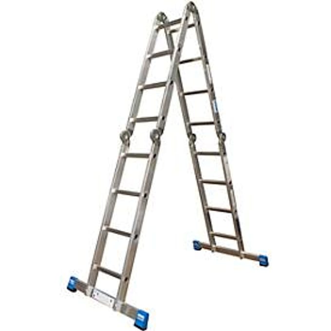 Aluminium universele ladder met scharnier Stabilo, 4 x 4 sporten