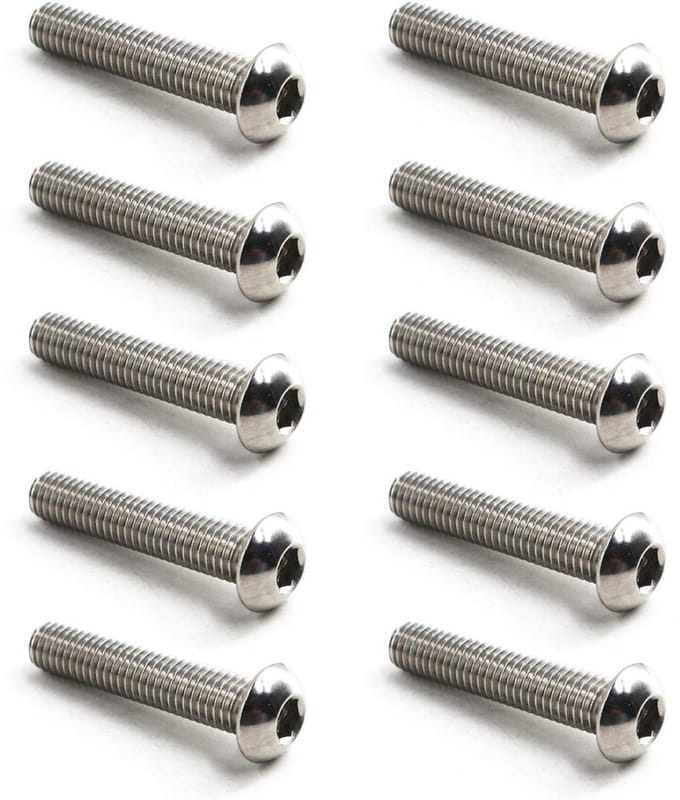 M10x35 Button Head Hex Socket Drive Schroeven van RVS voor Meubelknoppen - Set van 10, Duurzaam en Roestvrij