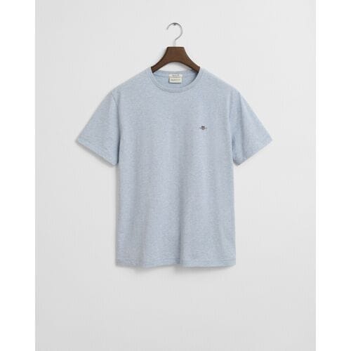 Gant T-Shirt Regular Uni Fine Shield Embroidery Ice Blue Melange / male