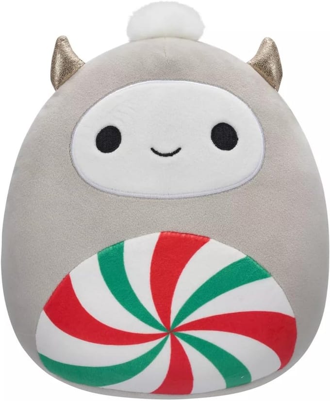Zachte Knuffel Yeti Grijs met Pepermunt Buik - 20 cm Pluche Speelgoed