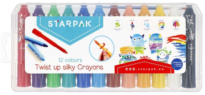 Draaibare Zijdezachte Krijtjes, 12 kleuren