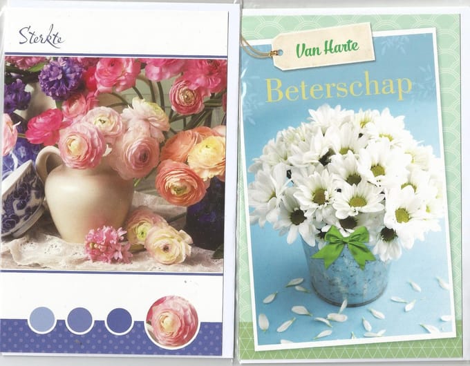 Beterschap Sterkte Wenskaarten 8 stuks.