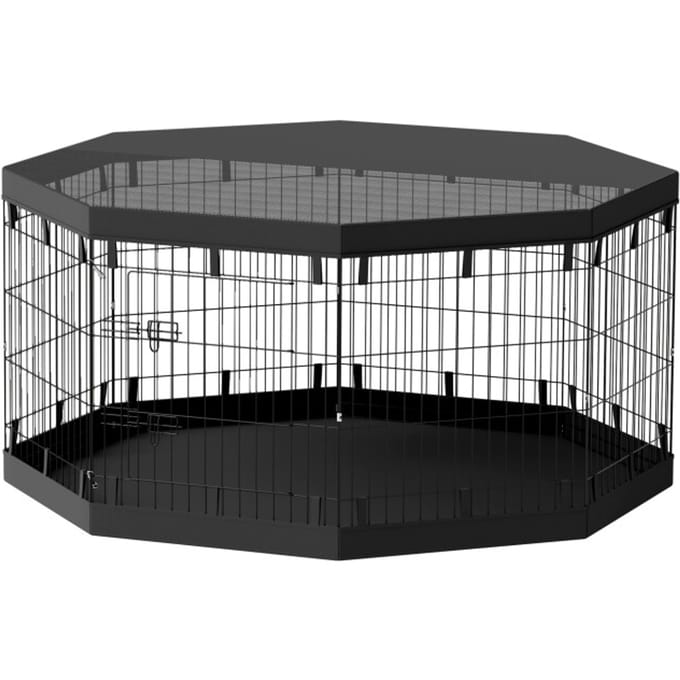 4goodz Pawhut puppyren, 76 cm hoog/ong. 2,5 m², 8 panelen, bodemzeil,