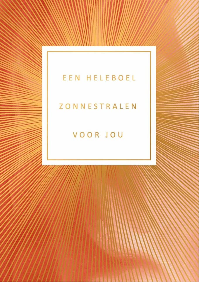 Wenskaart Golden Rush zonnestralen voor jou