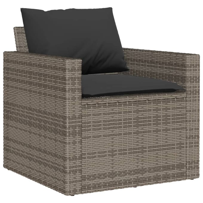 vidaXL - 6-delige - Loungeset - met - kussens - poly - rattan - grijs