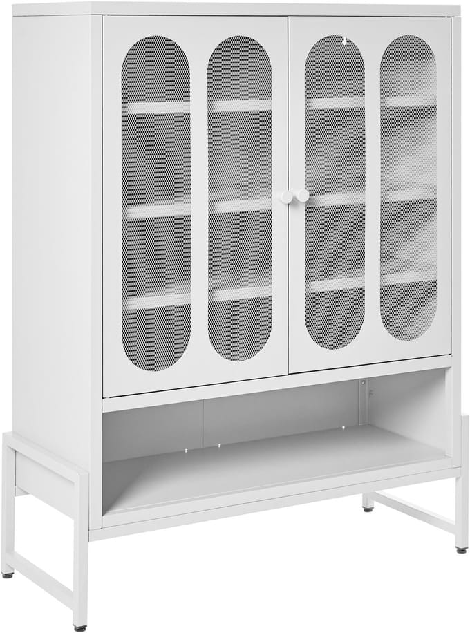 SOLETTA - Dressoir met 2 deuren - Wit - Staal