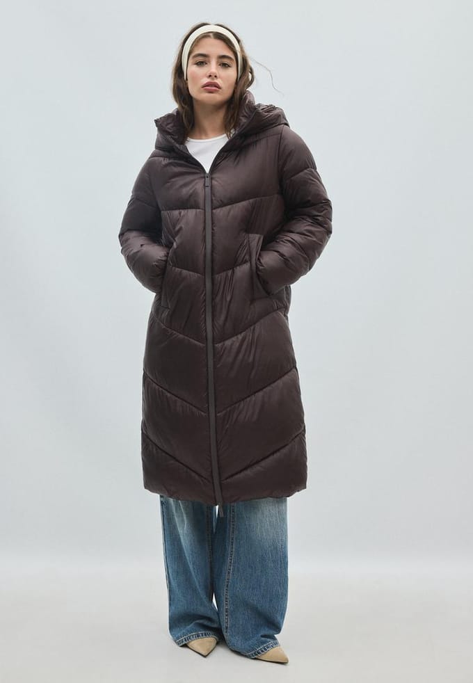 Stradivarius Basis gewatteerde jas  Bruin S